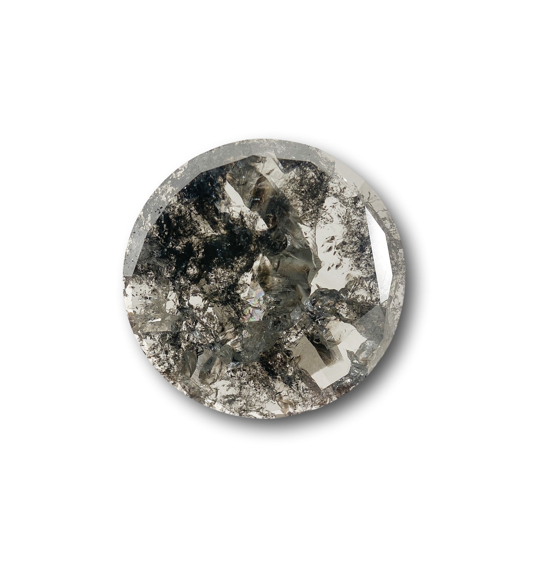 2.75ct | Salt & Pepper Round Shape Rose Cut Diamond - Modern Rustic Diamond