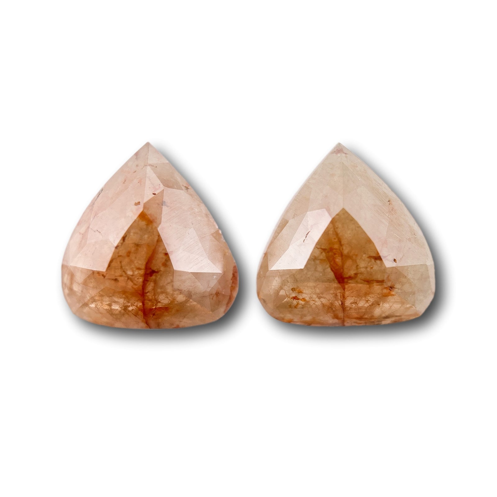 2.04cttw | Salt & Pepper Pear Shape Rose Cut Diamond Matched Pair - Modern Rustic Diamond