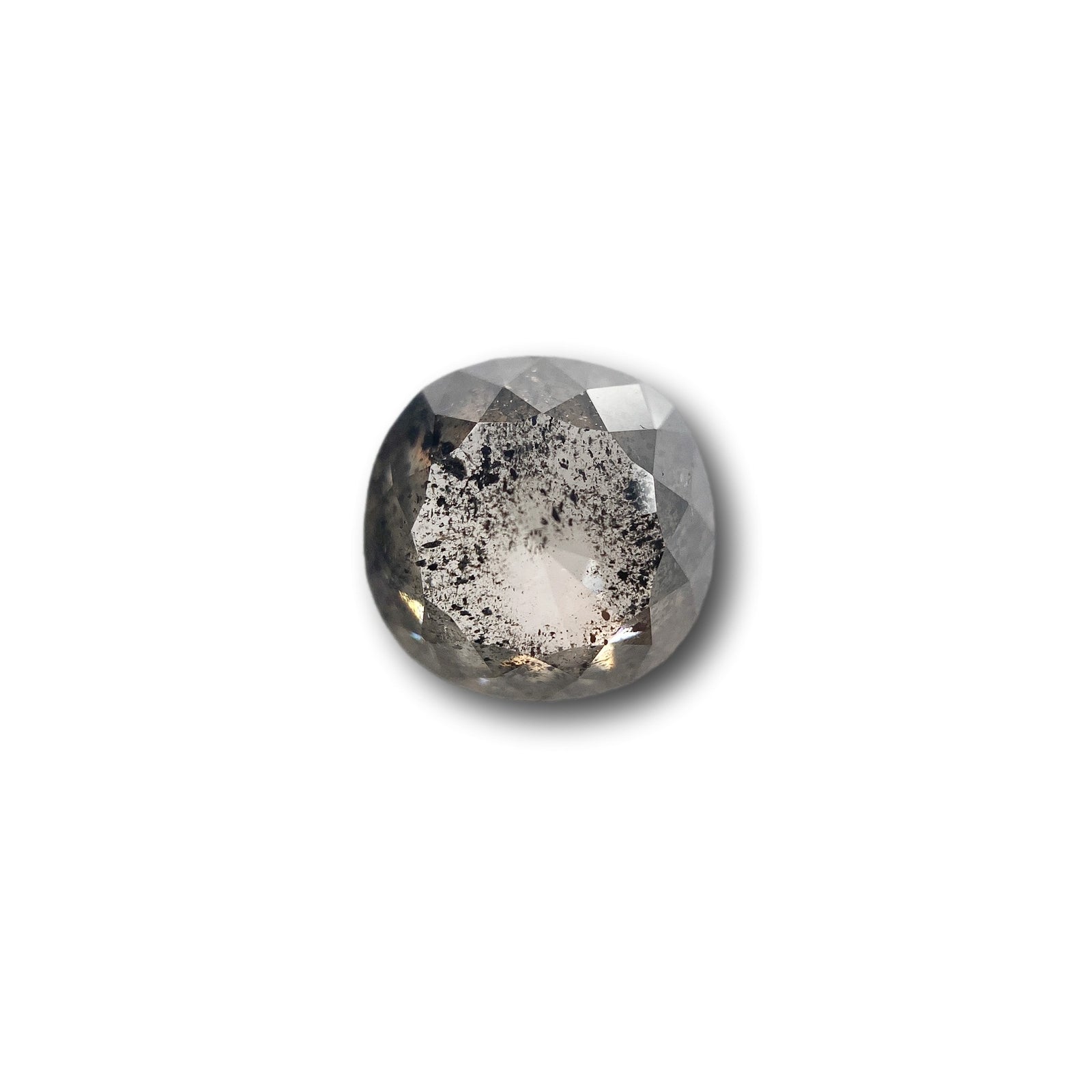 1.40ct | Salt & Pepper Cushion Shape Rose Cut Diamond - Modern Rustic Diamond
