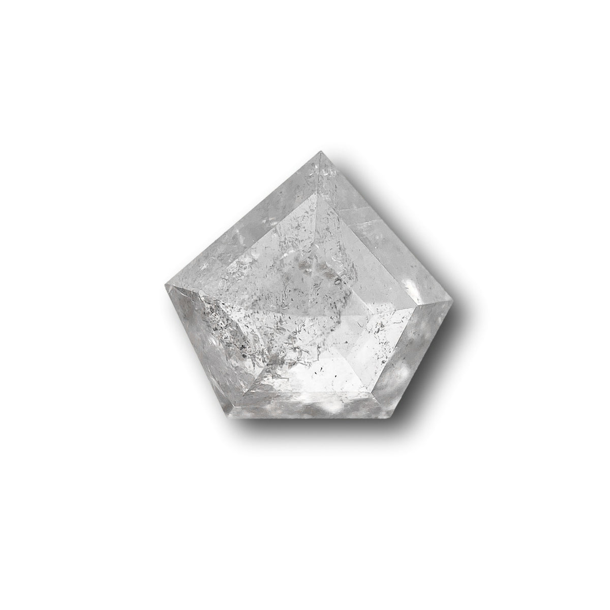 0.78ct | Salt &amp; Pepper Shield Shape Step Cut Diamond - Modern Rustic Diamond