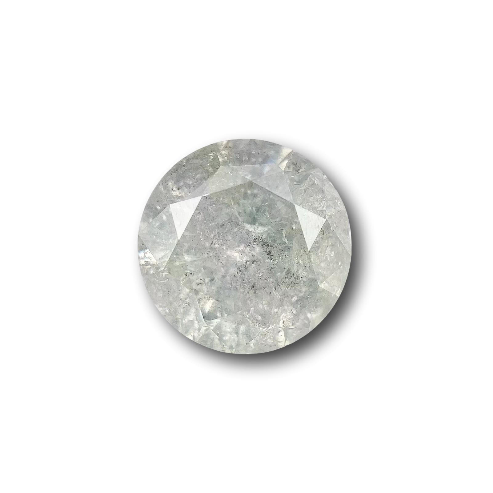 1.82ct | Salt & Pepper Round Shape Brilliant Cut Diamond - Modern Rustic Diamond