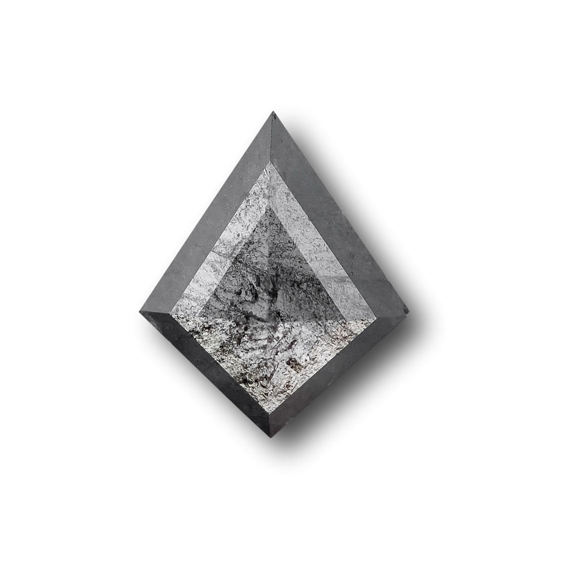 0.54ct | Salt & Pepper Kite Shape Rose Cut Diamond - Modern Rustic Diamond