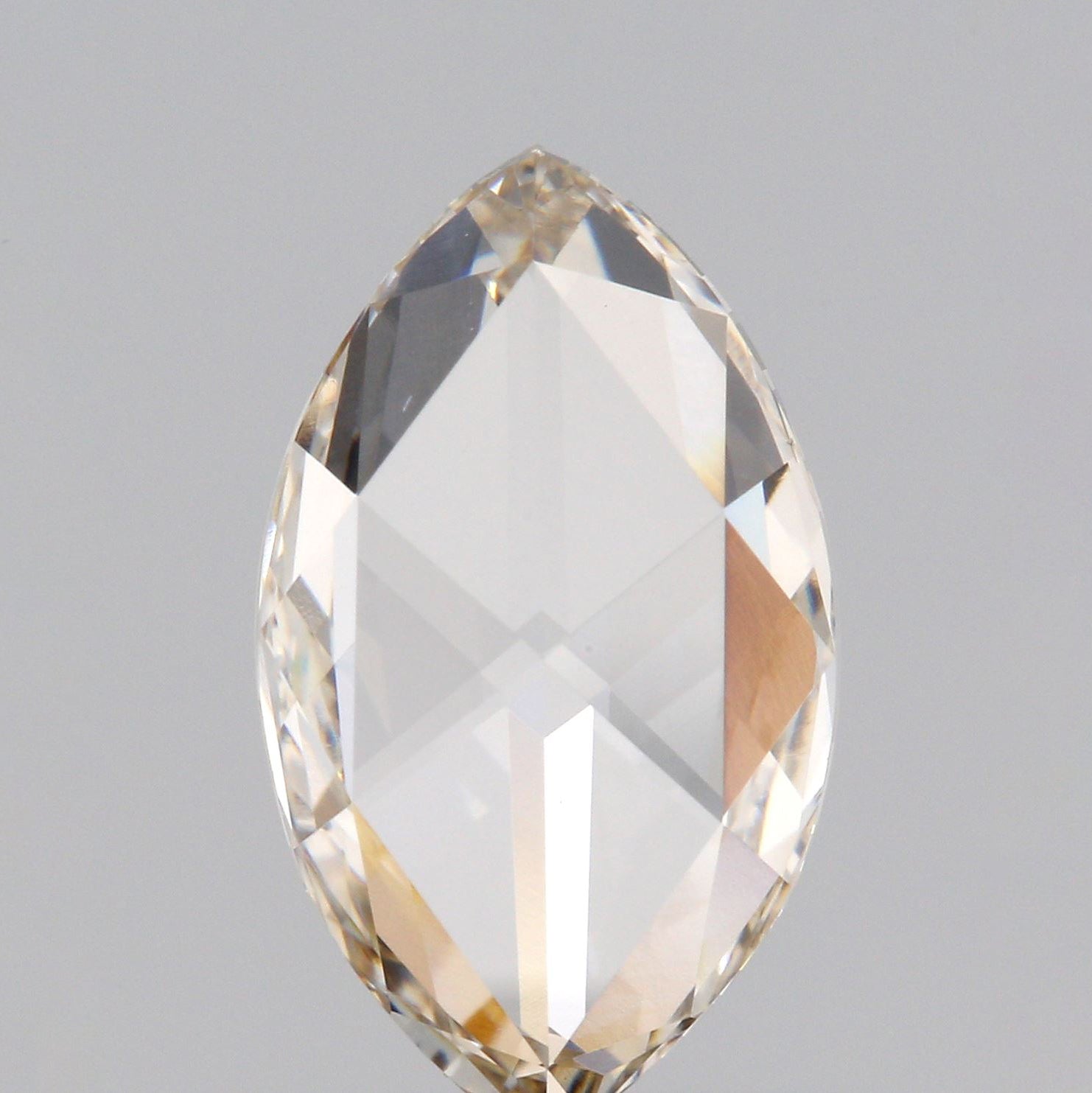 0.89ct | Champagne VVS Marquise Shape Rose Cut Diamond - Modern Rustic Diamond