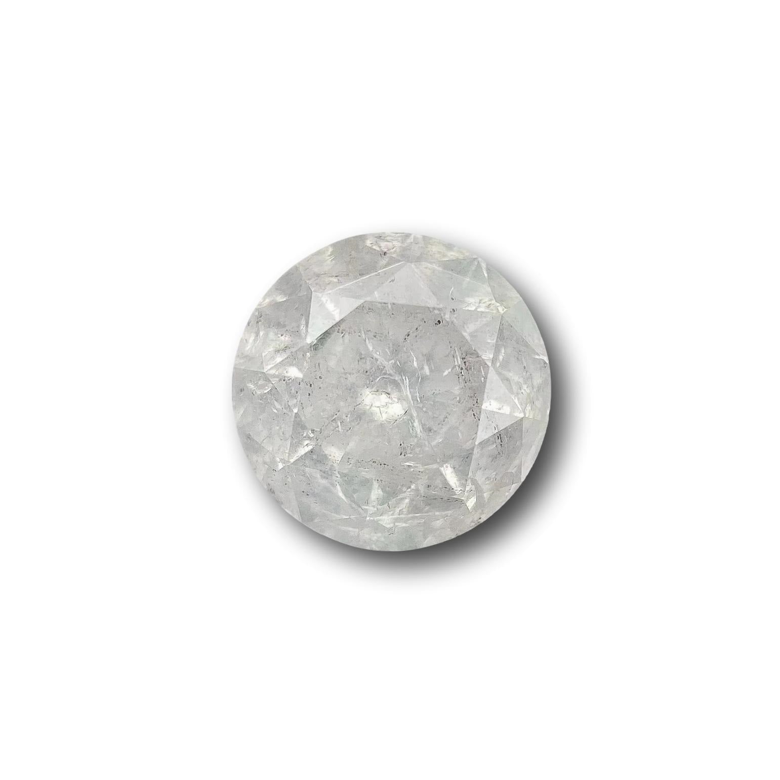 1.61ct | Salt & Pepper Round Shape Brilliant Cut Diamond - Modern Rustic Diamond