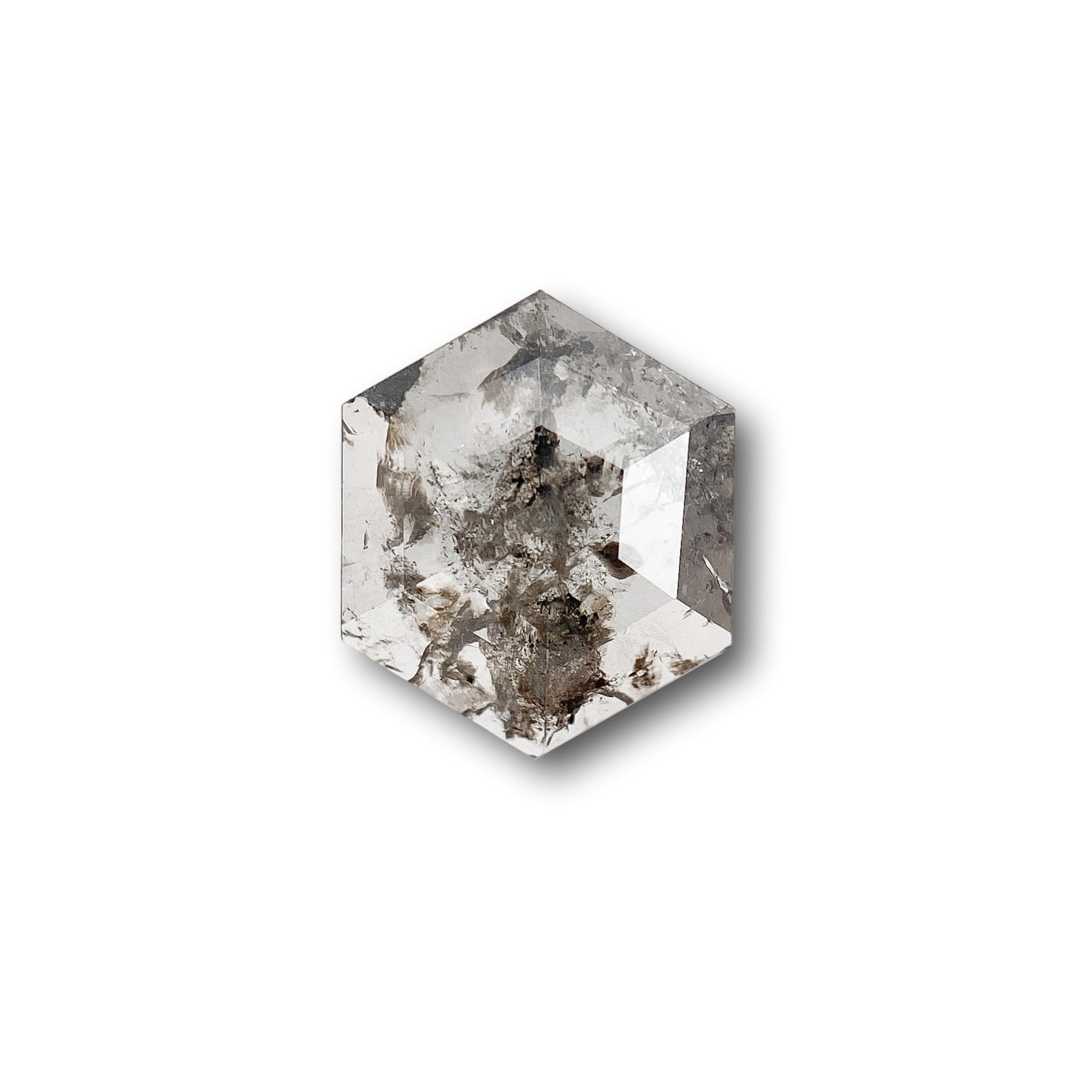 0.83ct | Rustic Hexagon Shape Rose Cut Diamond - Modern Rustic Diamond