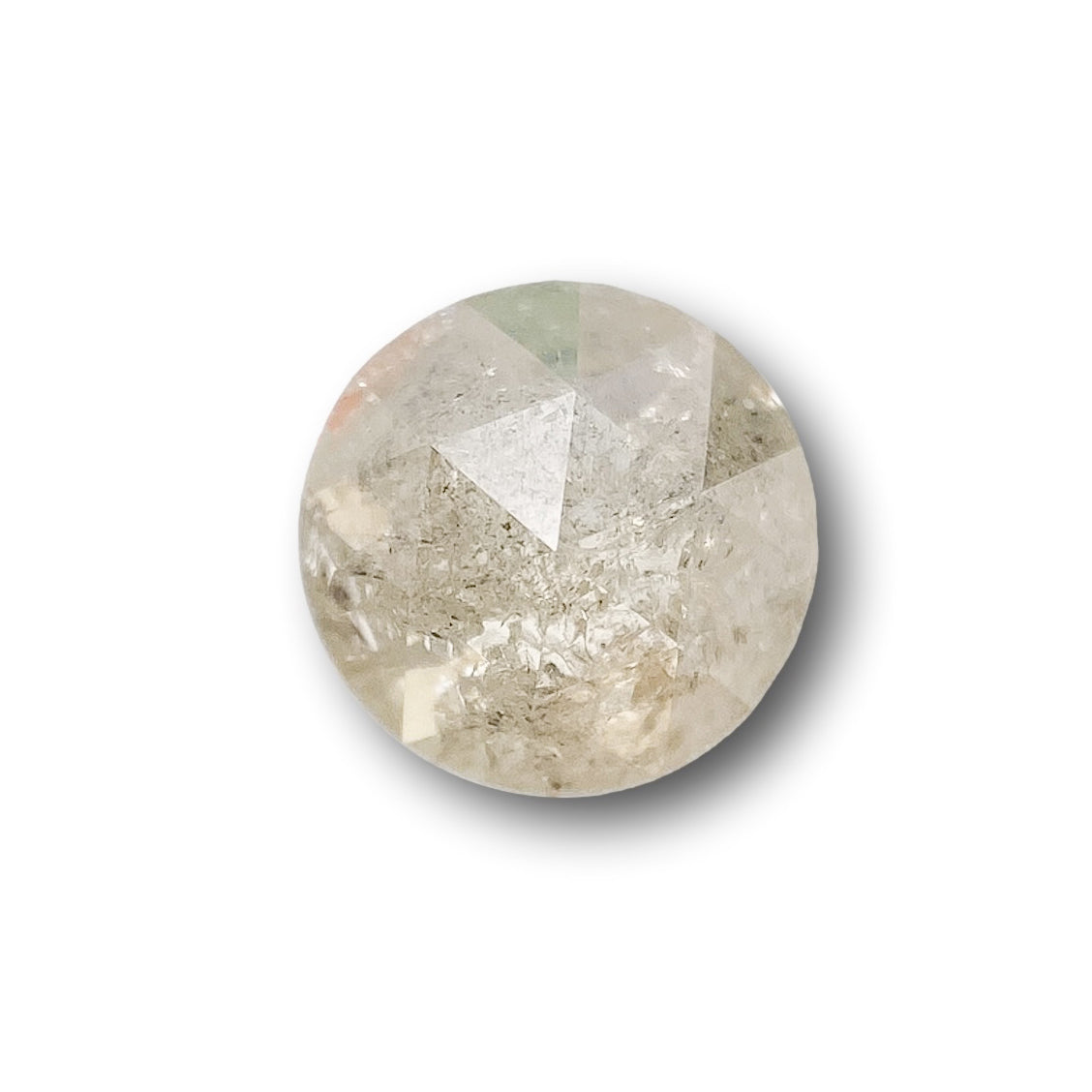 1.13ct | Salt & Pepper Round Shape Rose Cut Diamond - Modern Rustic Diamond