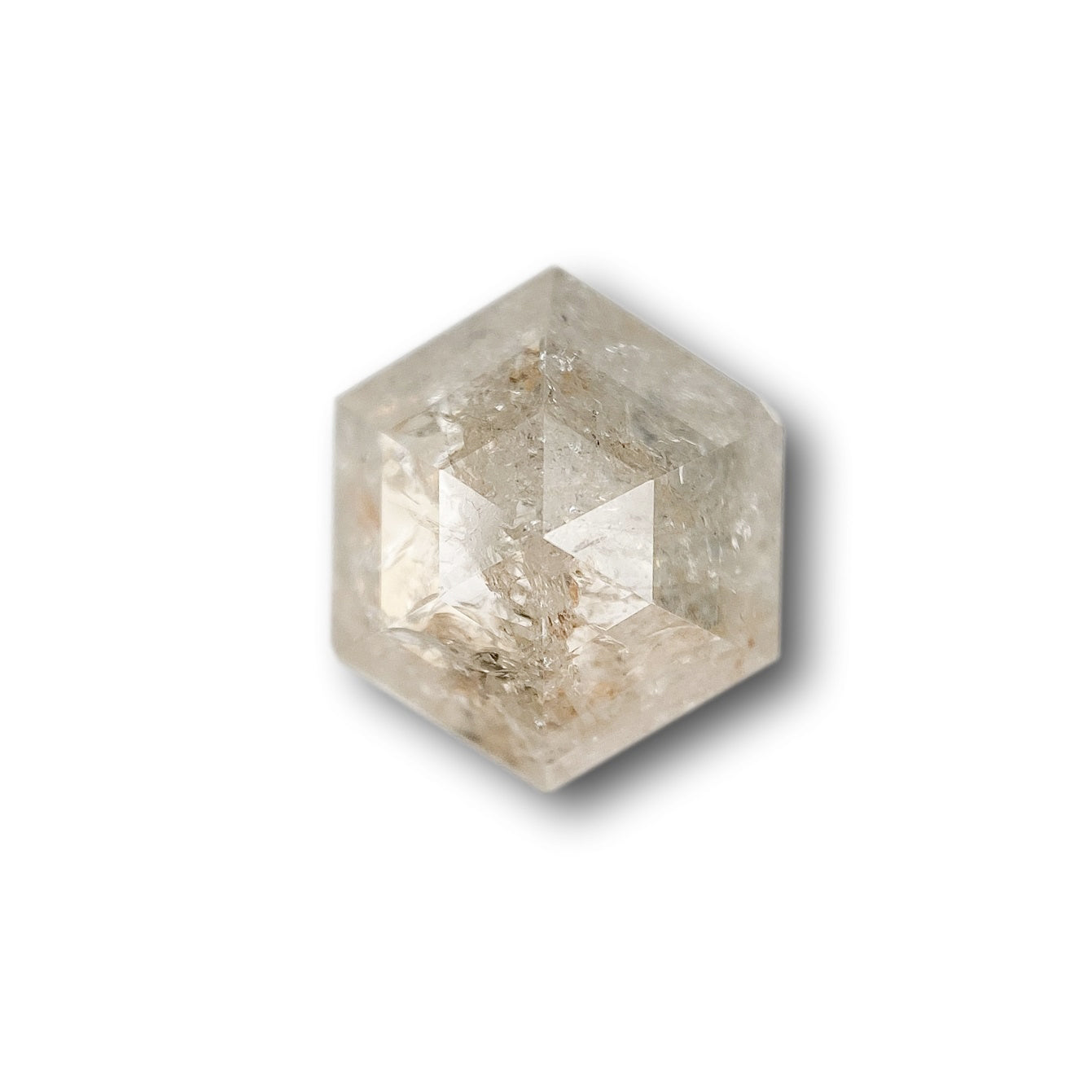 3.06ct | Rustic Hexagon Shape Rose Cut Diamond - Modern Rustic Diamond