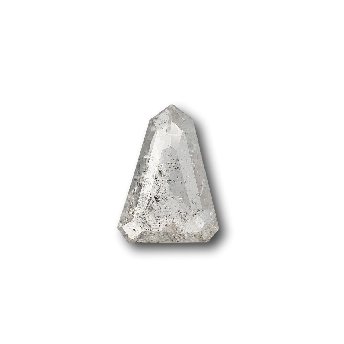 0.93ct | Salt &amp; Pepper Shield Shape Rose Cut Diamond - Modern Rustic Diamond