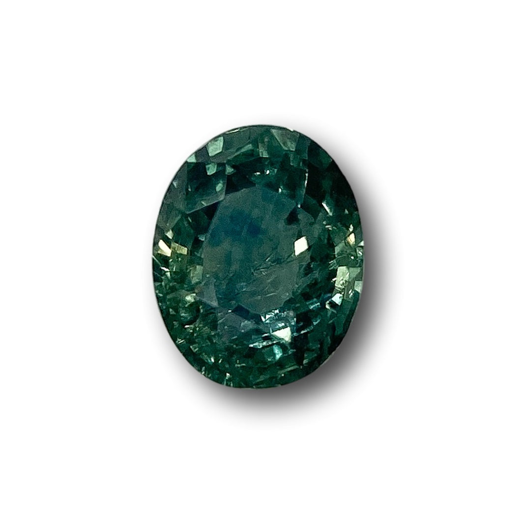1.10ct | Brilliant Cut Oval Shape Blue Green Montana Sapphire-Modern Rustic Diamond