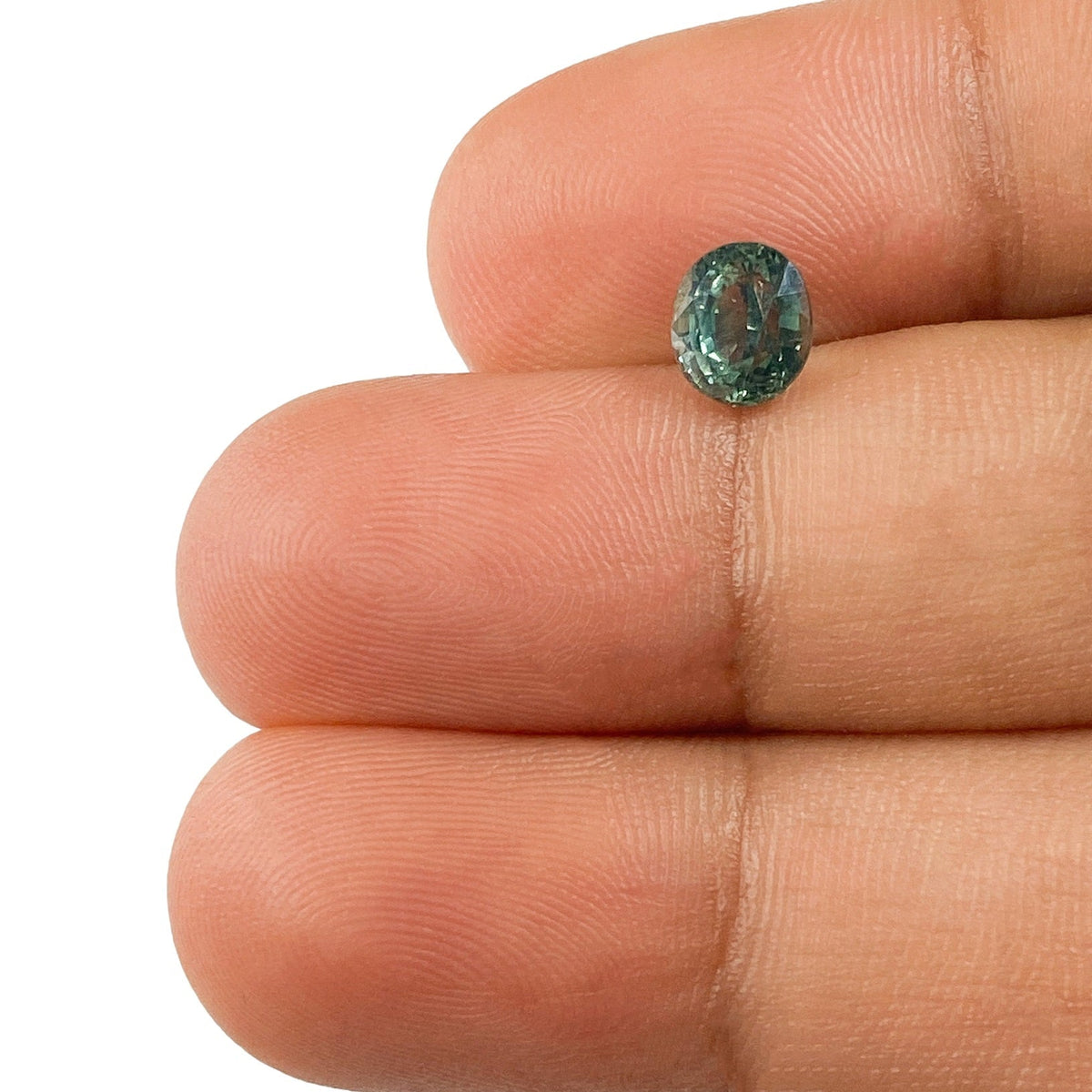 1.10ct | Brilliant Cut Oval Shape Green Montana Sapphire-Modern Rustic Diamond