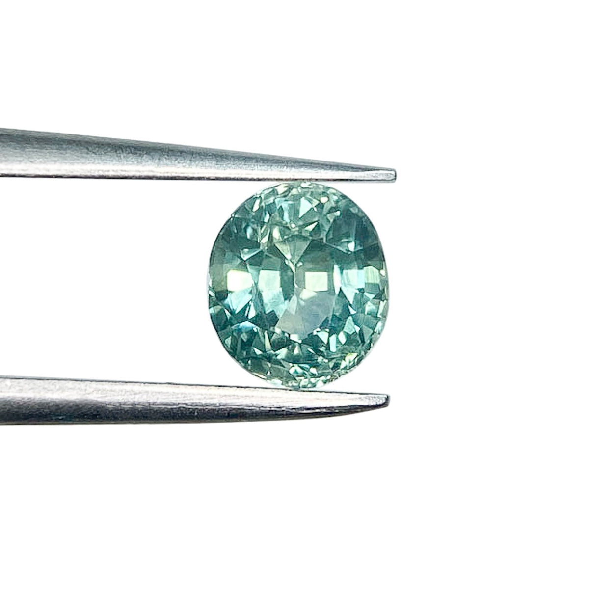 1.10ct | Brilliant Cut Oval Shape Green Montana Sapphire-Modern Rustic Diamond