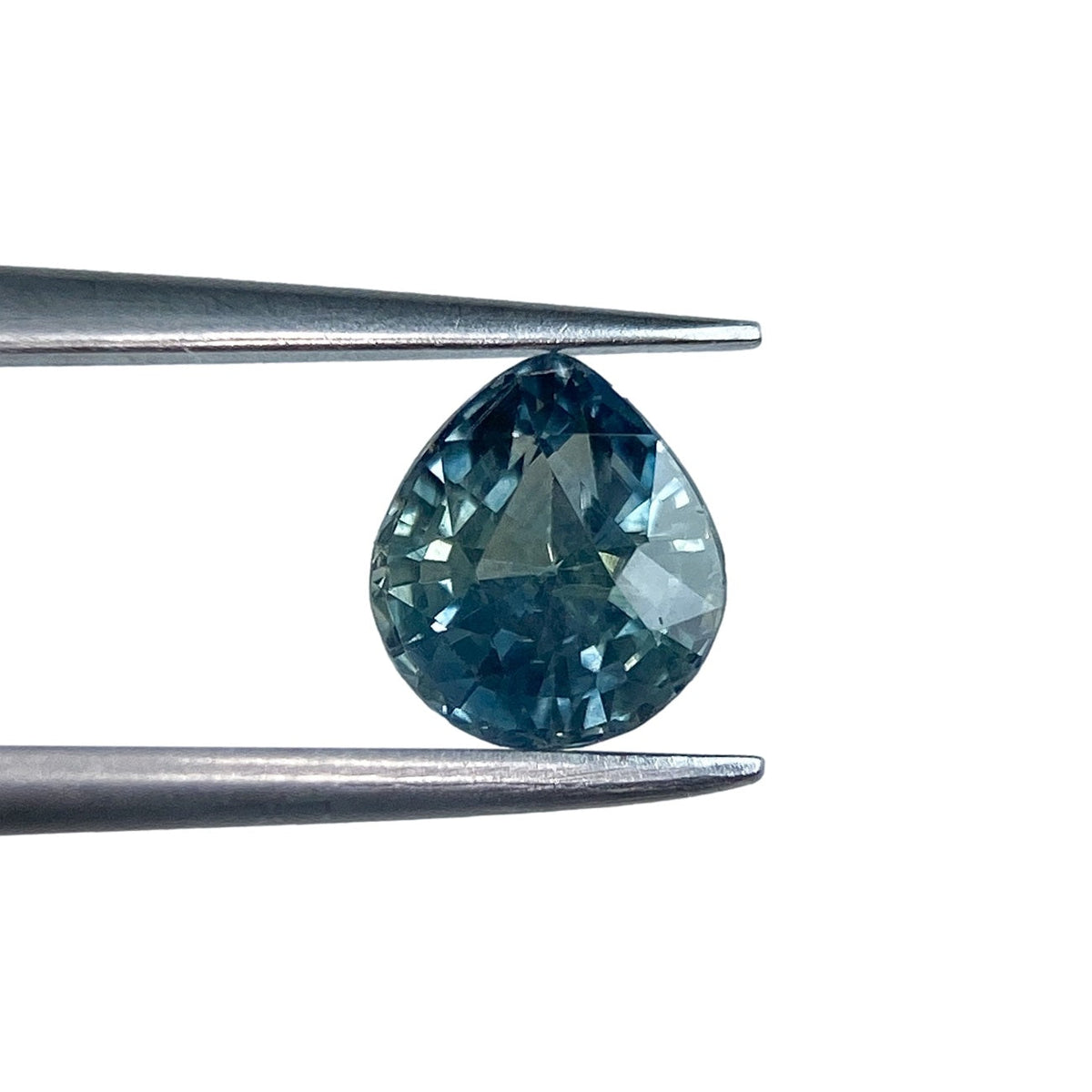 1.11ct | Brilliant Cut Pear Shape Blue Montana Sapphire-Modern Rustic Diamond
