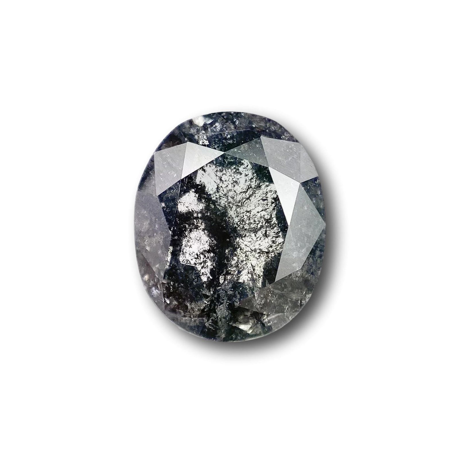 1.70ct | Salt & Pepper Oval Shape Brilliant Cut Diamond - Modern Rustic Diamond