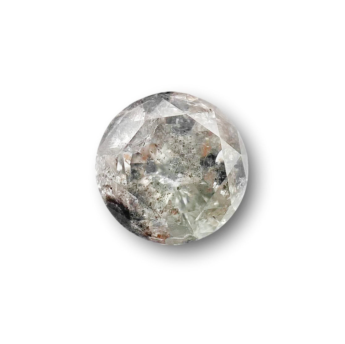 2.10ct | Salt & Pepper Round Shape Brilliant Cut Diamond - Modern Rustic Diamond