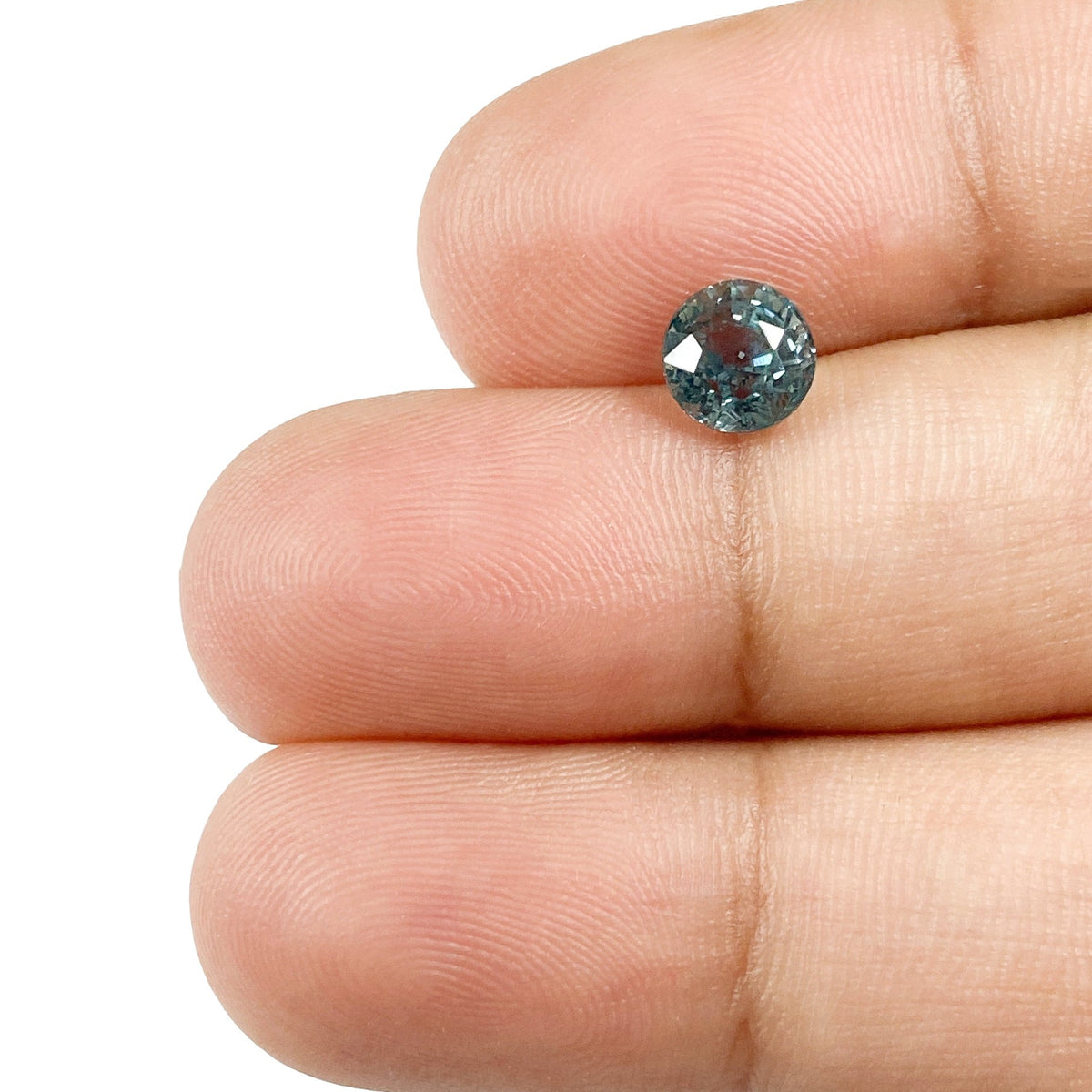 1.12ct | Brilliant Cut Round Shape Blue Montana Sapphire-Modern Rustic Diamond