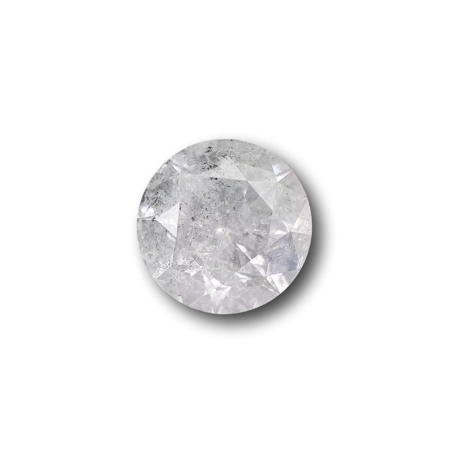 1.32ct | Salt & Pepper Round Shape Brilliant Cut Diamond - Modern Rustic Diamond