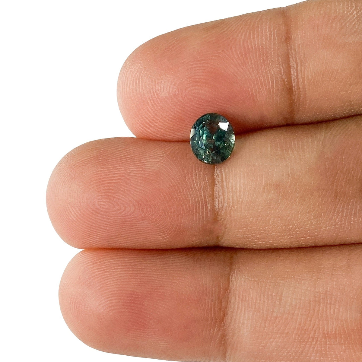 1.13ct | Brilliant Cut Oval Shape Blue Green Montana Sapphire-Modern Rustic Diamond