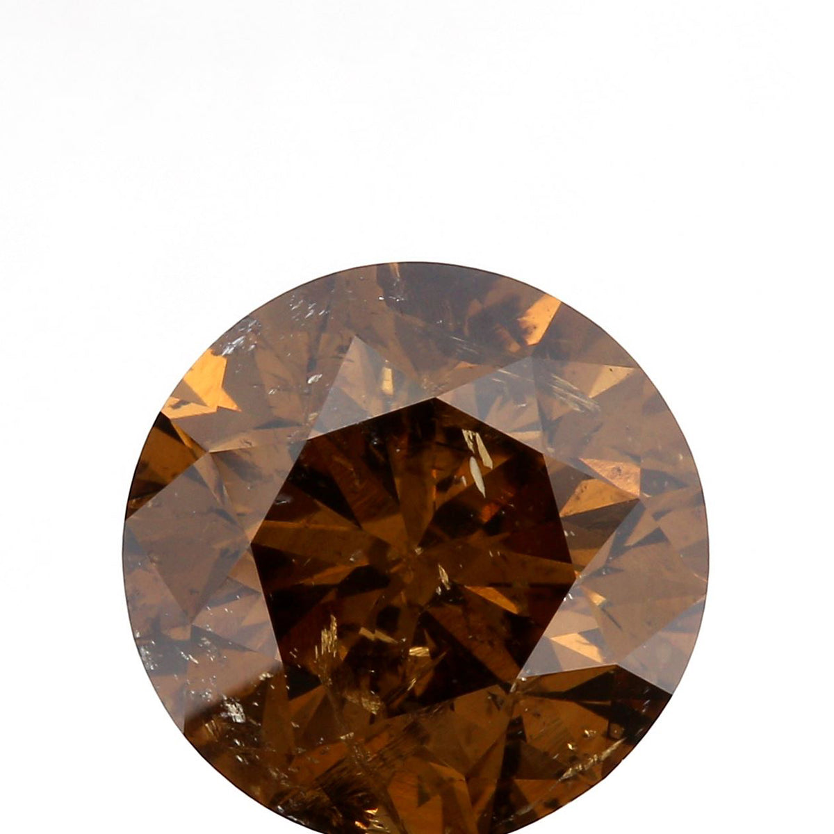 3.41ct | Cognac  Round Shape Brilliant Cut Diamond (GIA) - Modern Rustic Diamond
