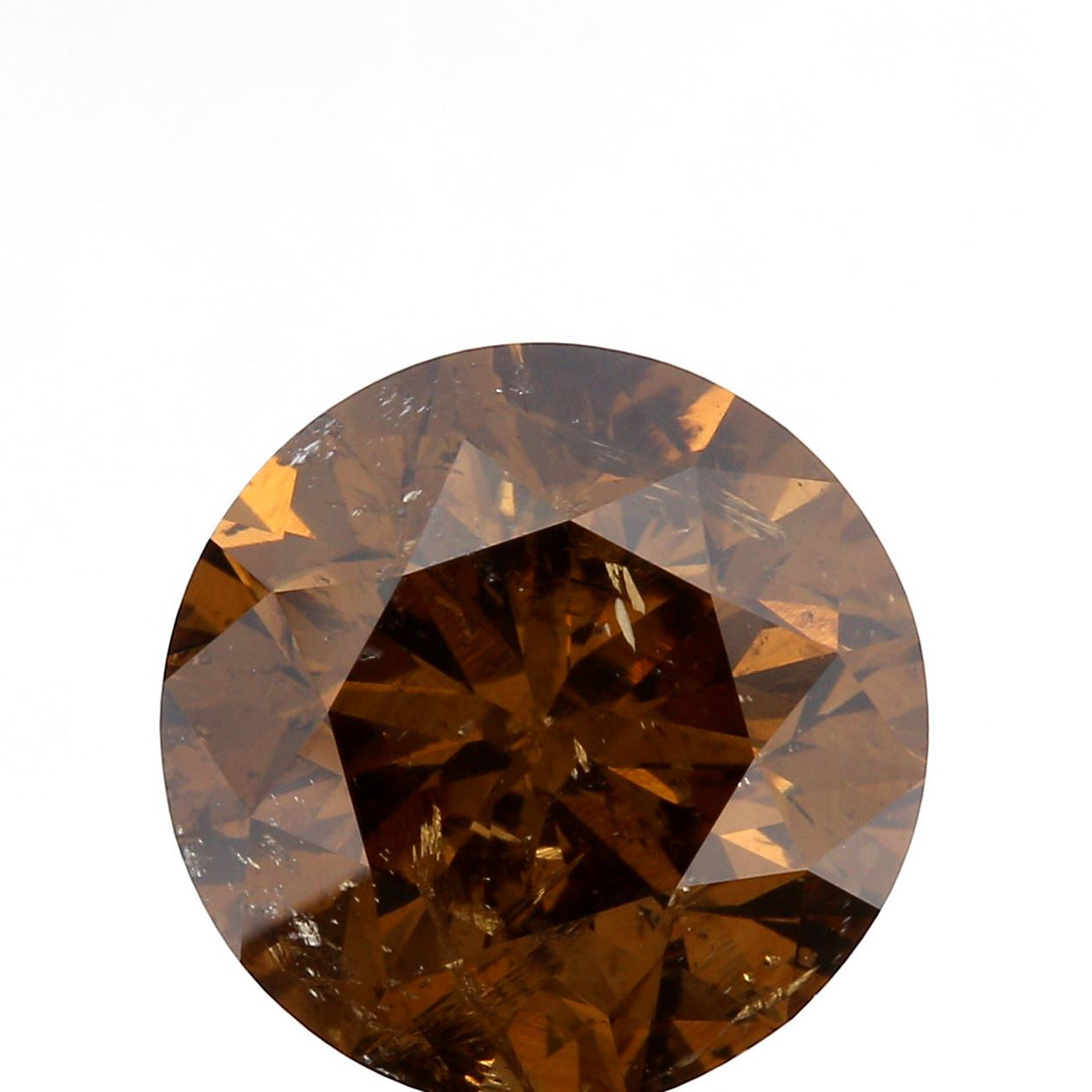 3.41ct | Cognac  Round Shape Brilliant Cut Diamond (GIA) - Modern Rustic Diamond