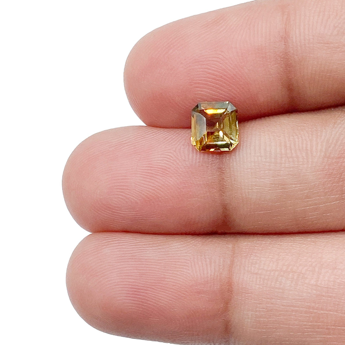 1.14ct | Asscher Cut Orange Montana Sapphire-Modern Rustic Diamond