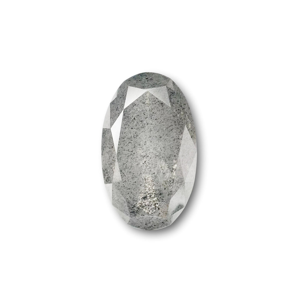 5.47ct | Salt &amp; Pepper Oval Shape Brilliant Cut Diamond - Modern Rustic Diamond