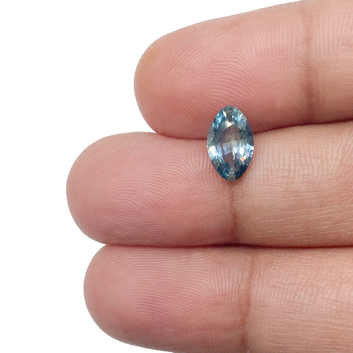1.15ct | Brilliant Cut Moval Shape Blue Green Montana Sapphire-Modern Rustic Diamond