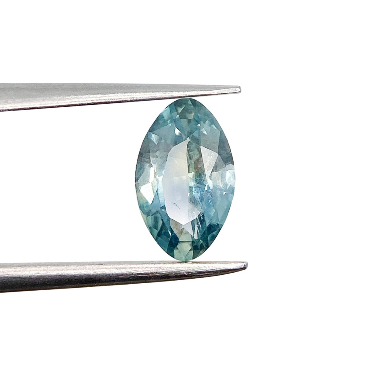 1.15ct | Brilliant Cut Moval Shape Blue Green Montana Sapphire-Modern Rustic Diamond