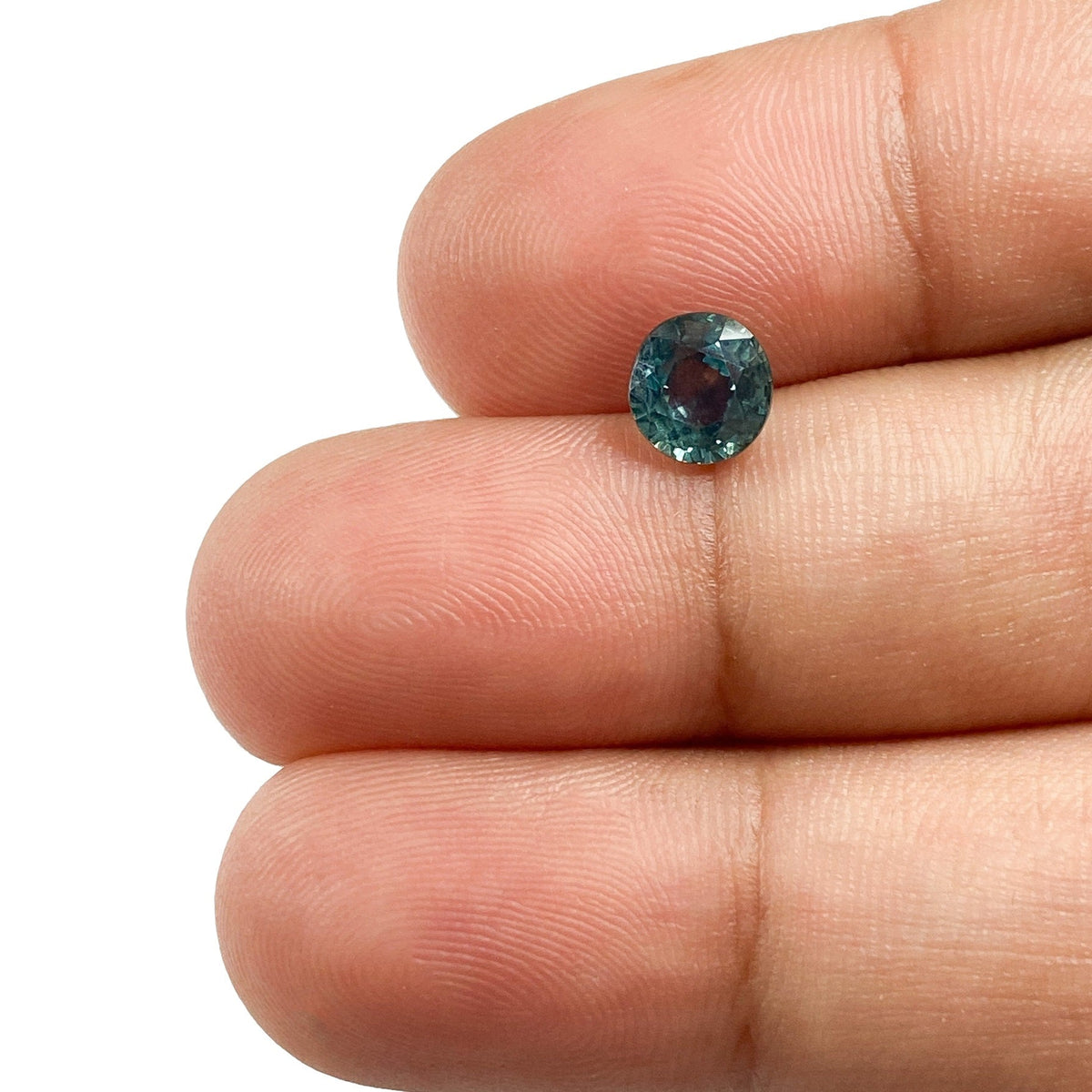 1.15ct | Brilliant Cut Round Shape Blue Montana Sapphire-Modern Rustic Diamond