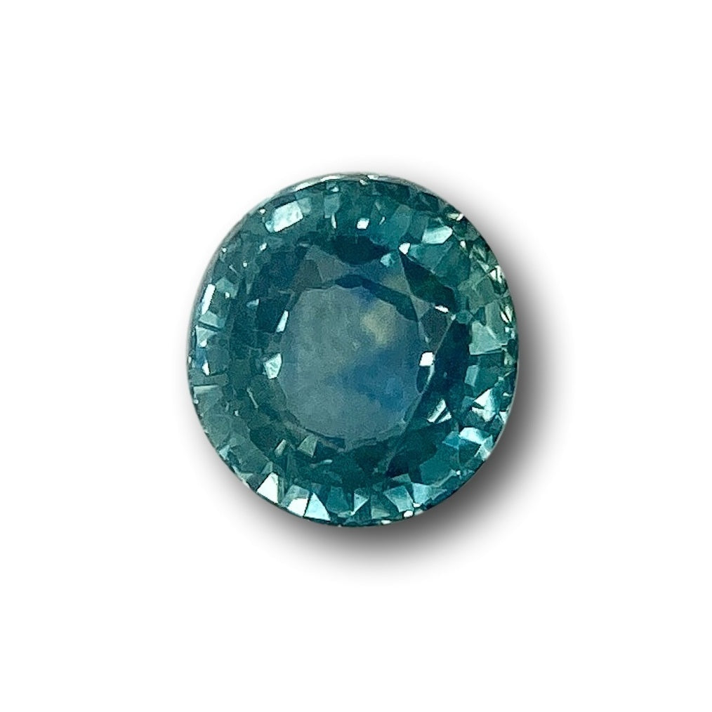 1.15ct | Brilliant Cut Round Shape Blue Montana Sapphire-Modern Rustic Diamond