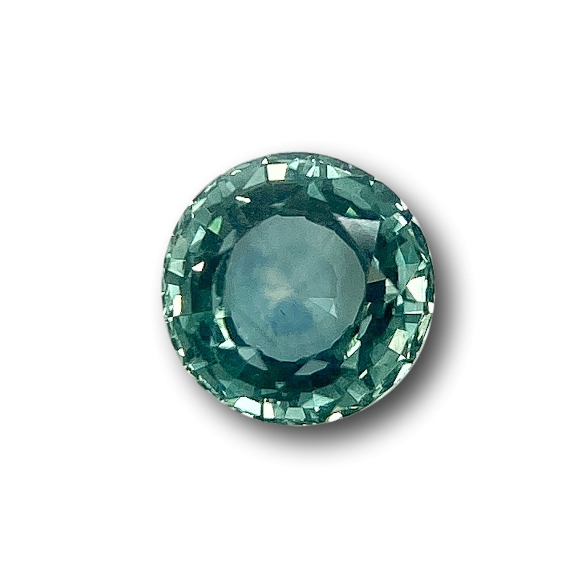 1.15ct | Brilliant Cut Round Shape Green Montana Sapphire-Modern Rustic Diamond