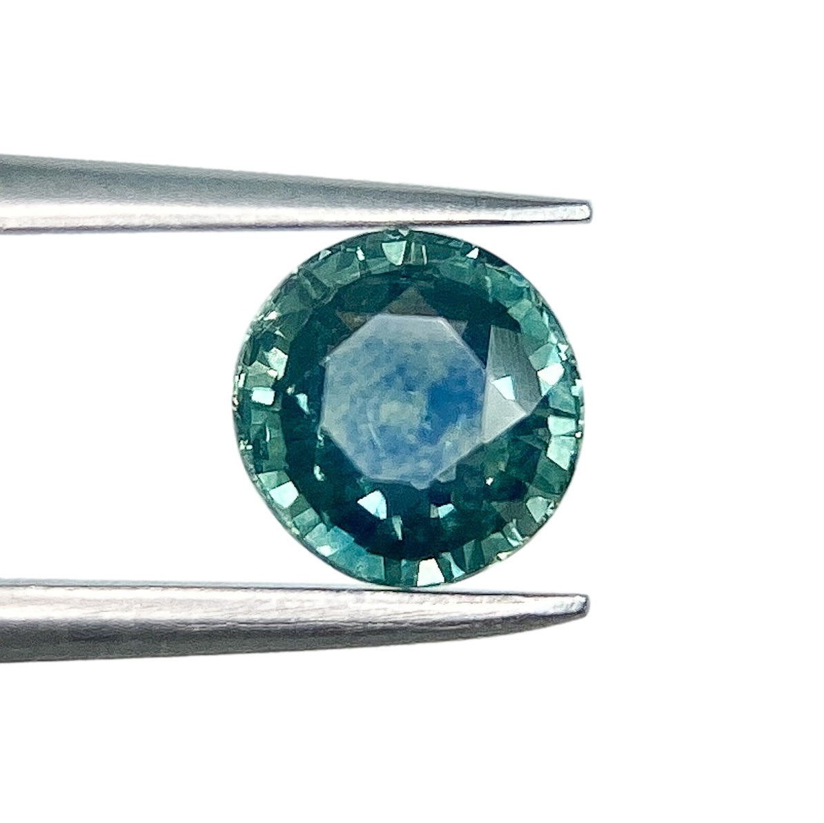 1.15ct | Brilliant Cut Round Shape Greenish Blue Montana Sapphire-Modern Rustic Diamond