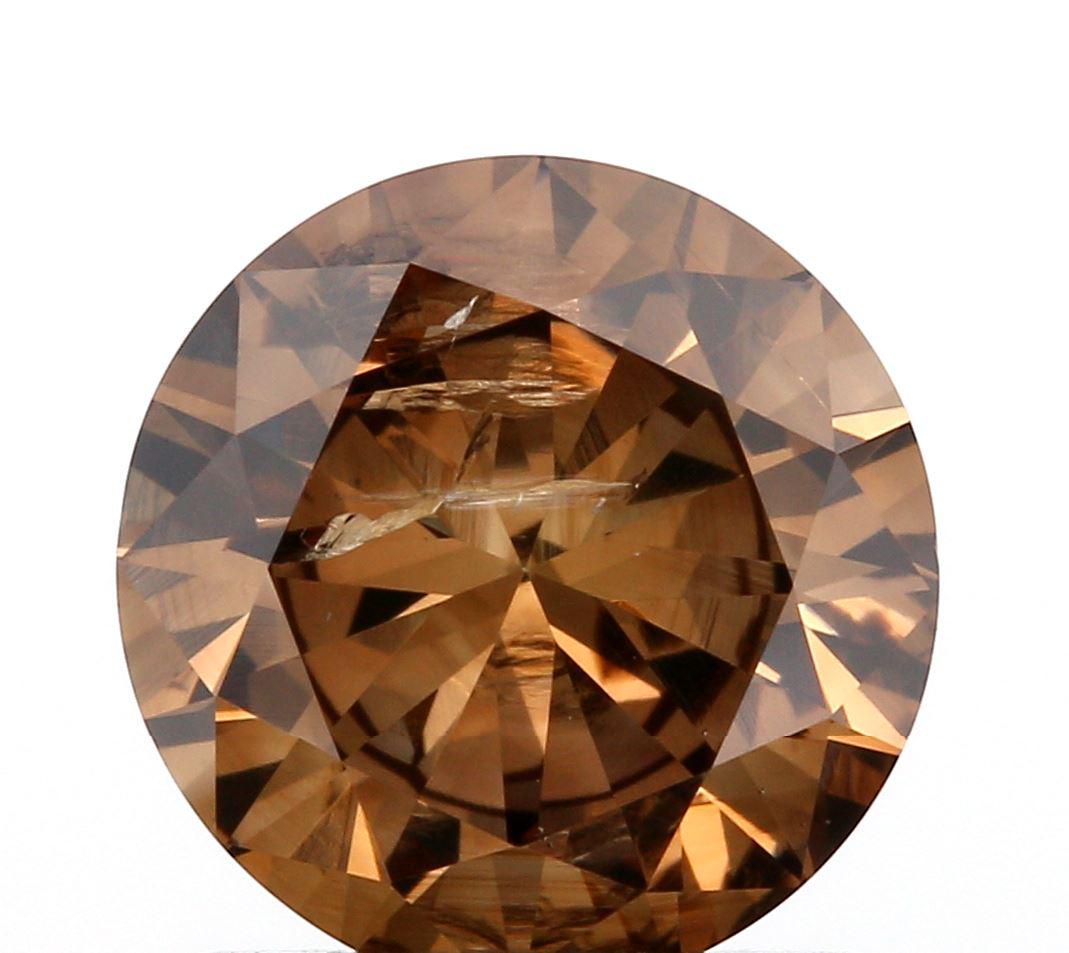 1.15ct | Cognac SI Round Shape Brilliant Cut Diamond-Modern Rustic Diamond