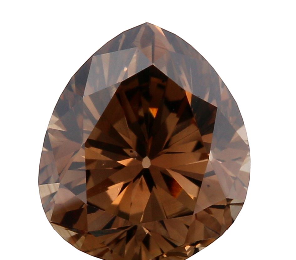 0.92ct | Cognac VVS Pear Shape Brilliant Cut Diamond - Modern Rustic Diamond