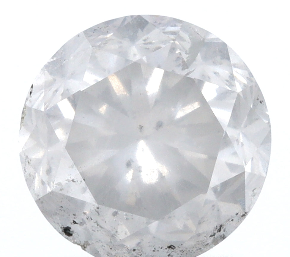 2.18ct | Salt & Pepper Round Shape Brilliant Cut Diamond - Modern Rustic Diamond