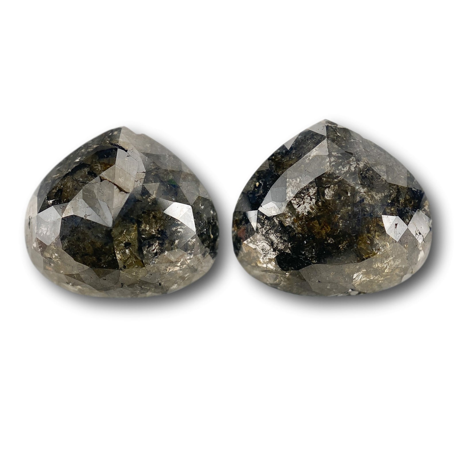 6.44cttw | Rustic  Pear Shape Brilliant Cut Diamond Matched Pair - Modern Rustic Diamond