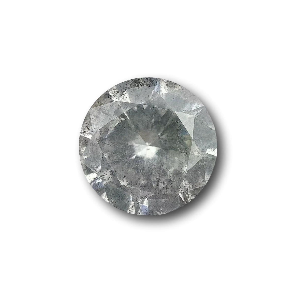 1.52ct | Salt &amp; Pepper Round Shape Brilliant Cut Diamond - Modern Rustic Diamond
