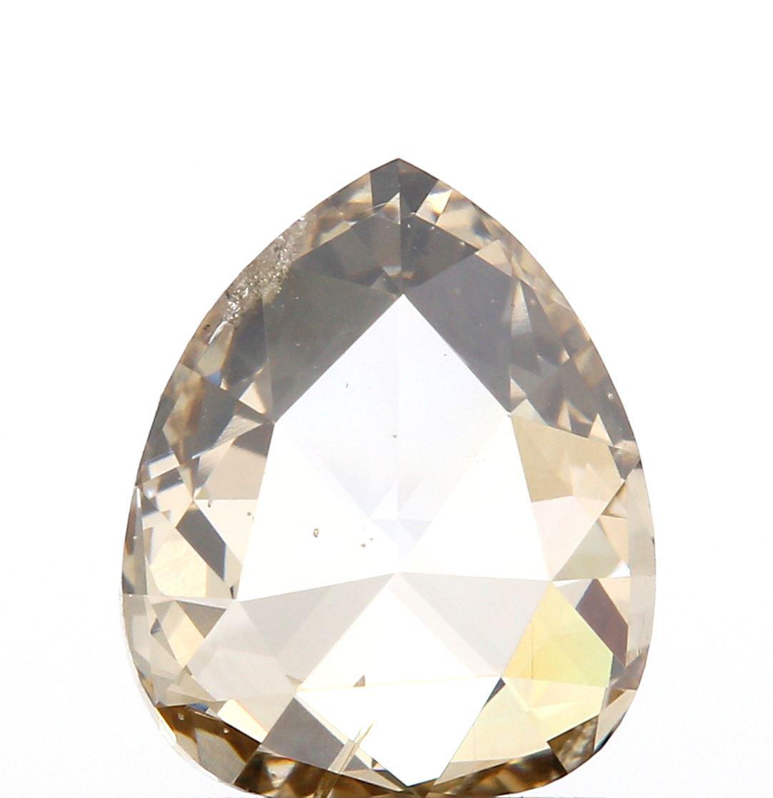 1.18ct | Champagne SI Pear Shape Rose Cut Diamond-Modern Rustic Diamond