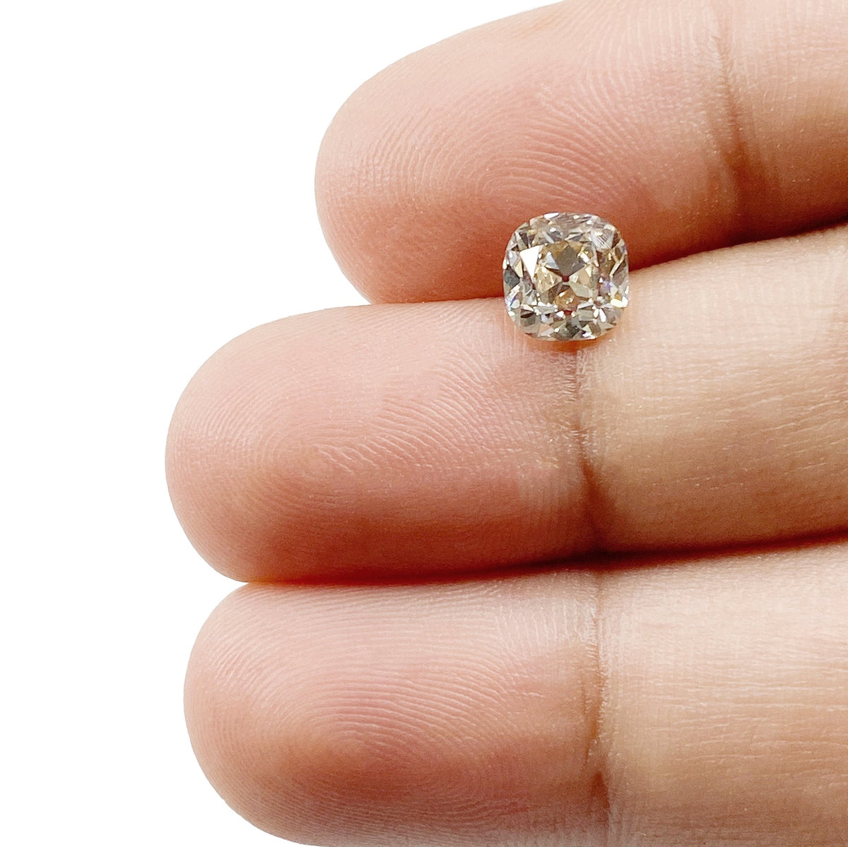 1.18ct | Light Brown VVS Cushion Shape Old Mine Cut Diamond-Modern Rustic Diamond