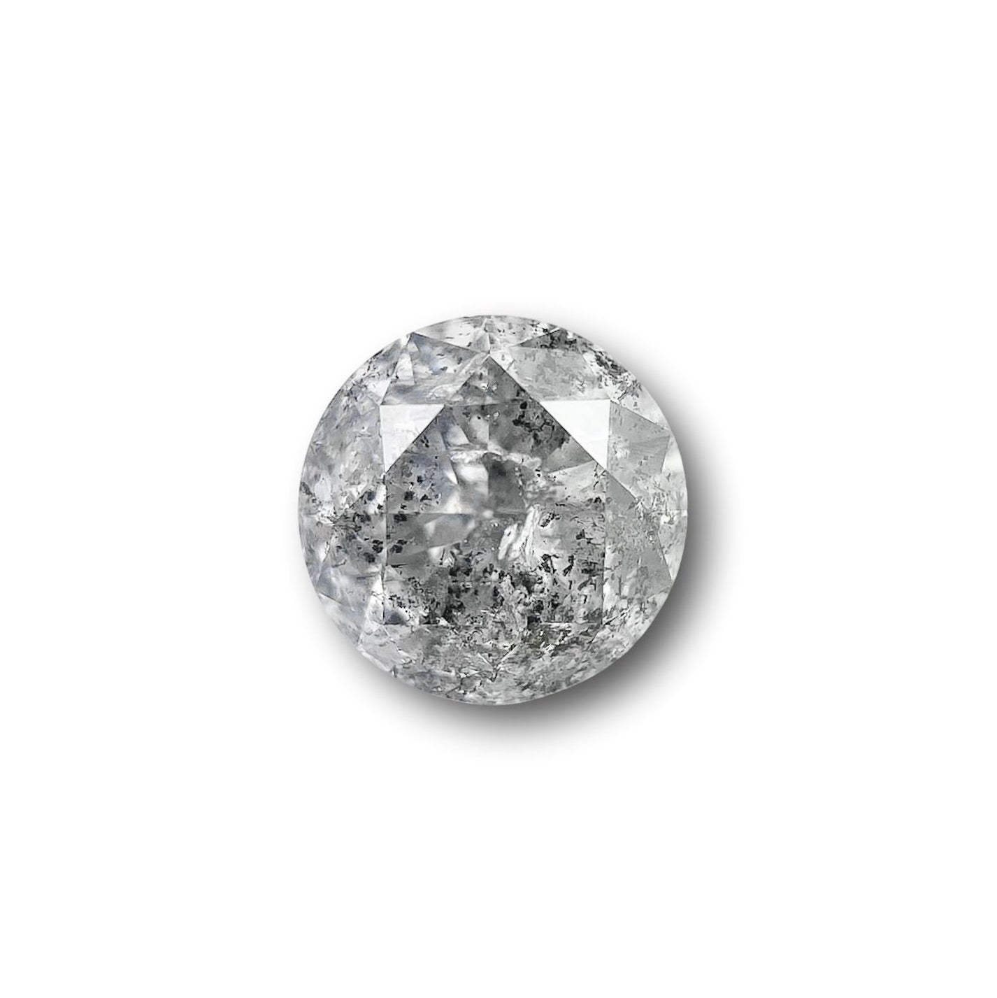 0.54ct | Salt & Pepper Round Shape Brilliant Cut Diamond - Modern Rustic Diamond