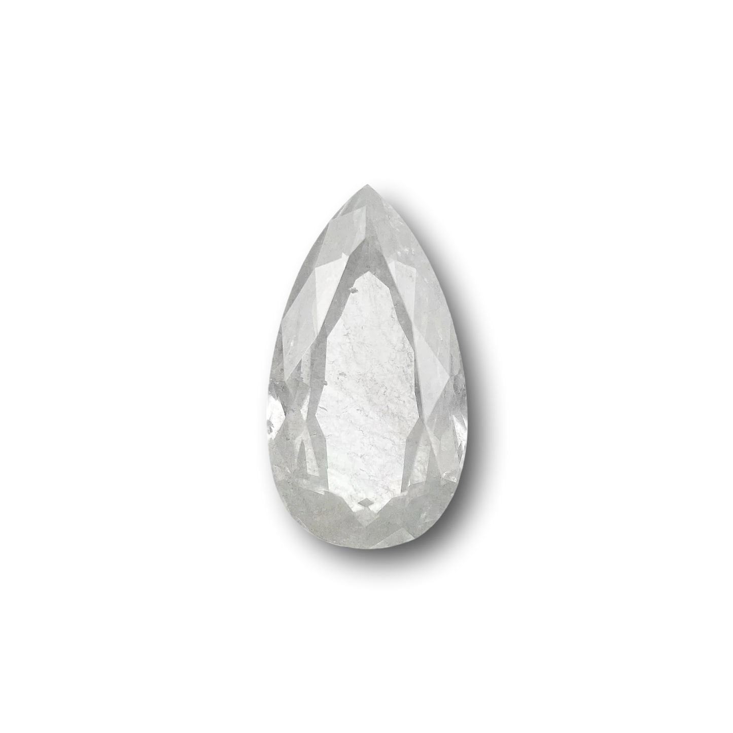 0.97ct | Salt & Pepper Pear Shape Rose Cut Diamond - Modern Rustic Diamond