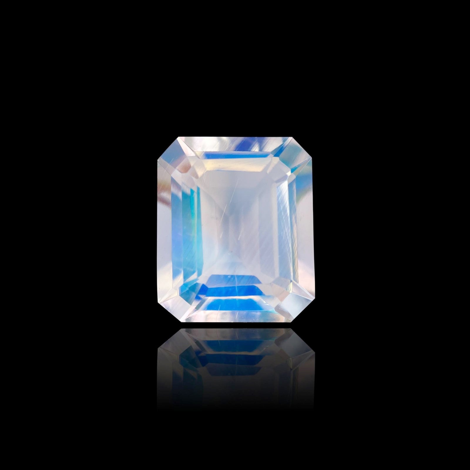 2.78ct |  Emerald Shape Step Cut Moonstone - Modern Rustic Diamond