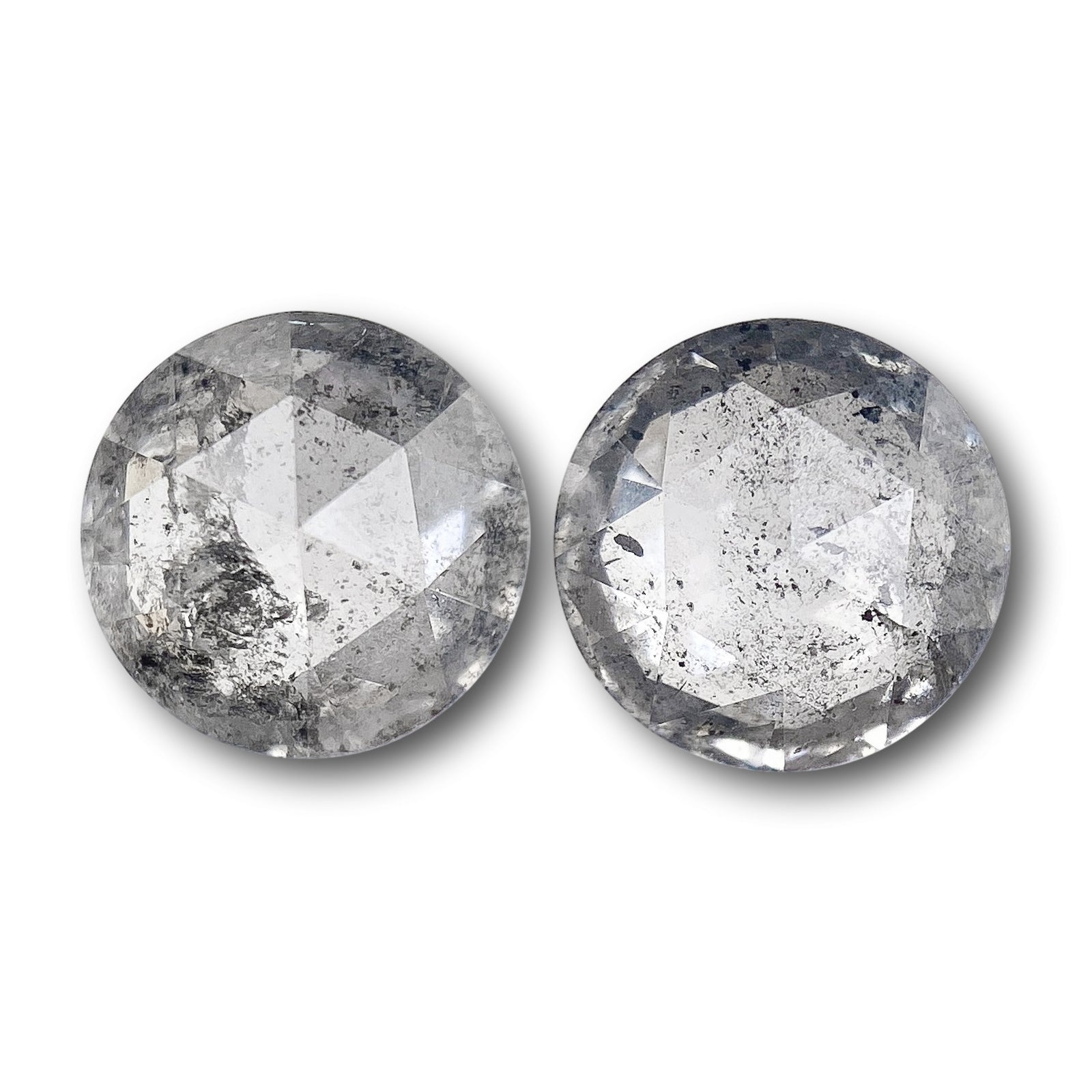 1.52cttw | Rustic Round Shape Brilliant Cut Diamond Matched Pair - Modern Rustic Diamond