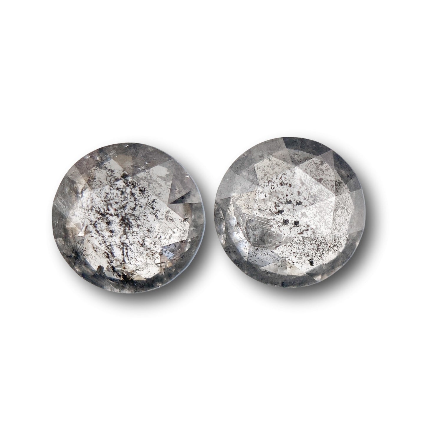 1.42cttw | Rustic Round Shape Brilliant Cut Diamond Matched Pair - Modern Rustic Diamond