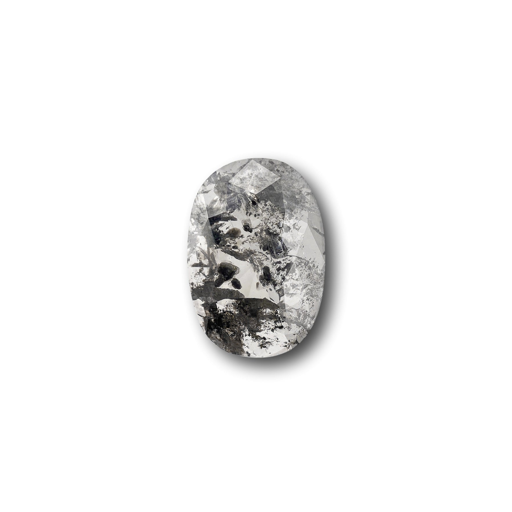1.28ct | Salt & Pepper Oval Shape Rose Cut Diamond - Modern Rustic Diamond