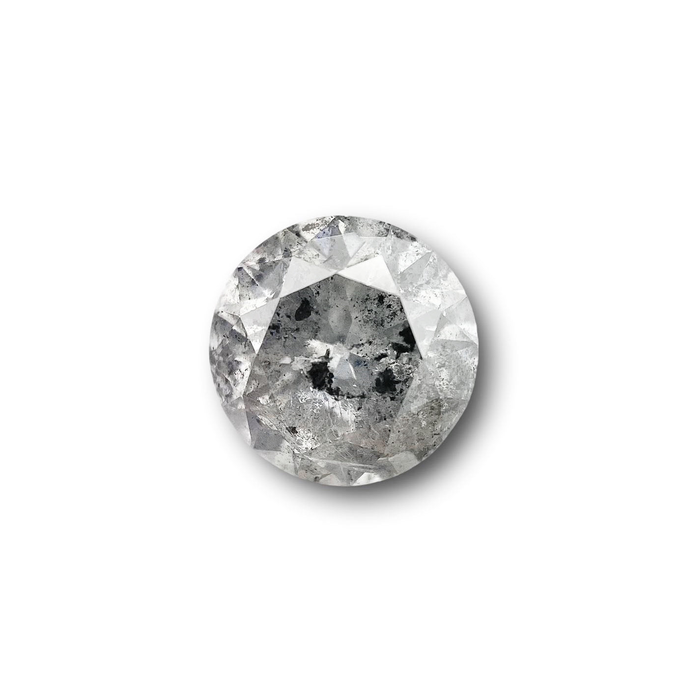 1.75ct | Salt & Pepper Round Shape Brilliant Cut Diamond - Modern Rustic Diamond