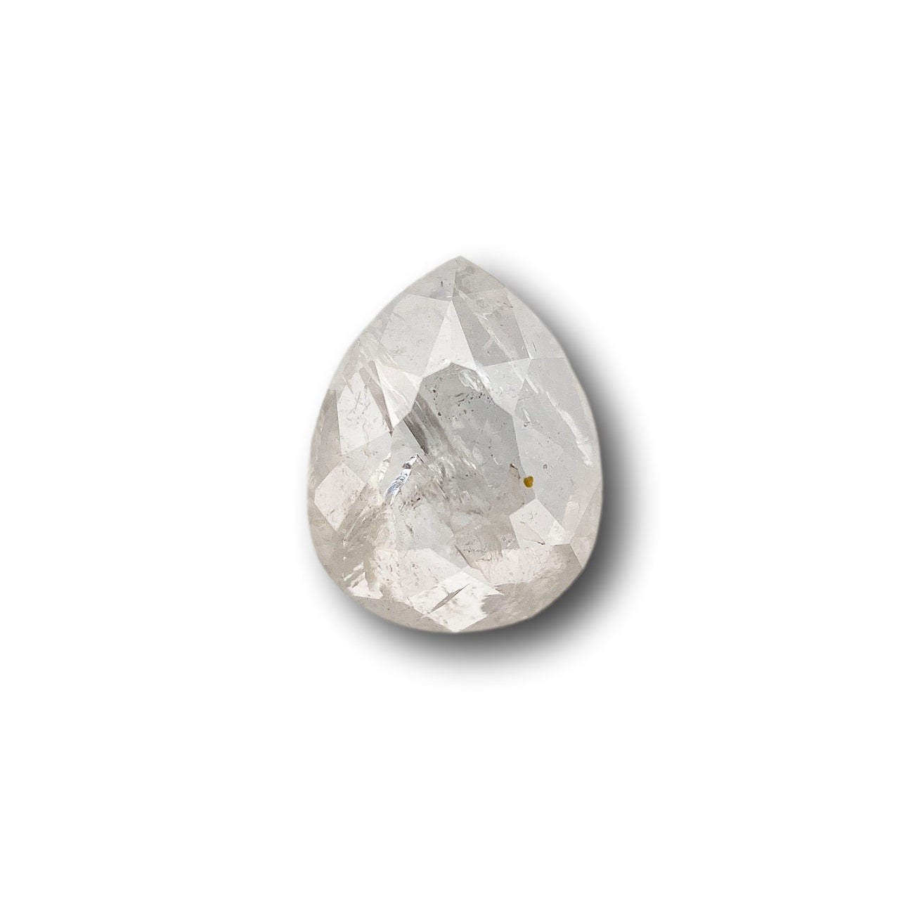 0.95ct | Salt & Pepper Pear Shape Rose Cut Diamond - Modern Rustic Diamond