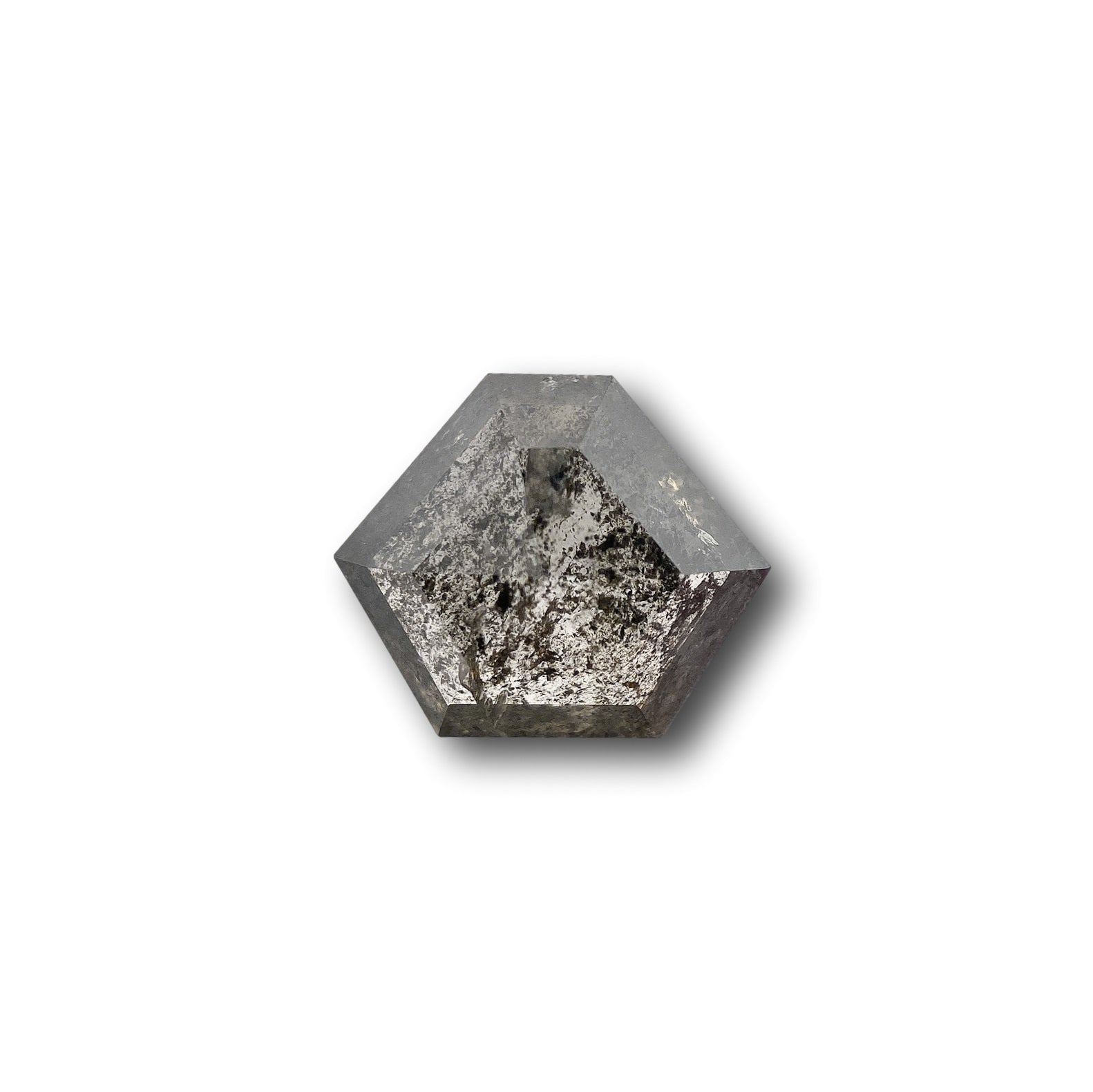 2.33ct | Salt & Pepper Shield Shape Rose Cut Diamond - Modern Rustic Diamond