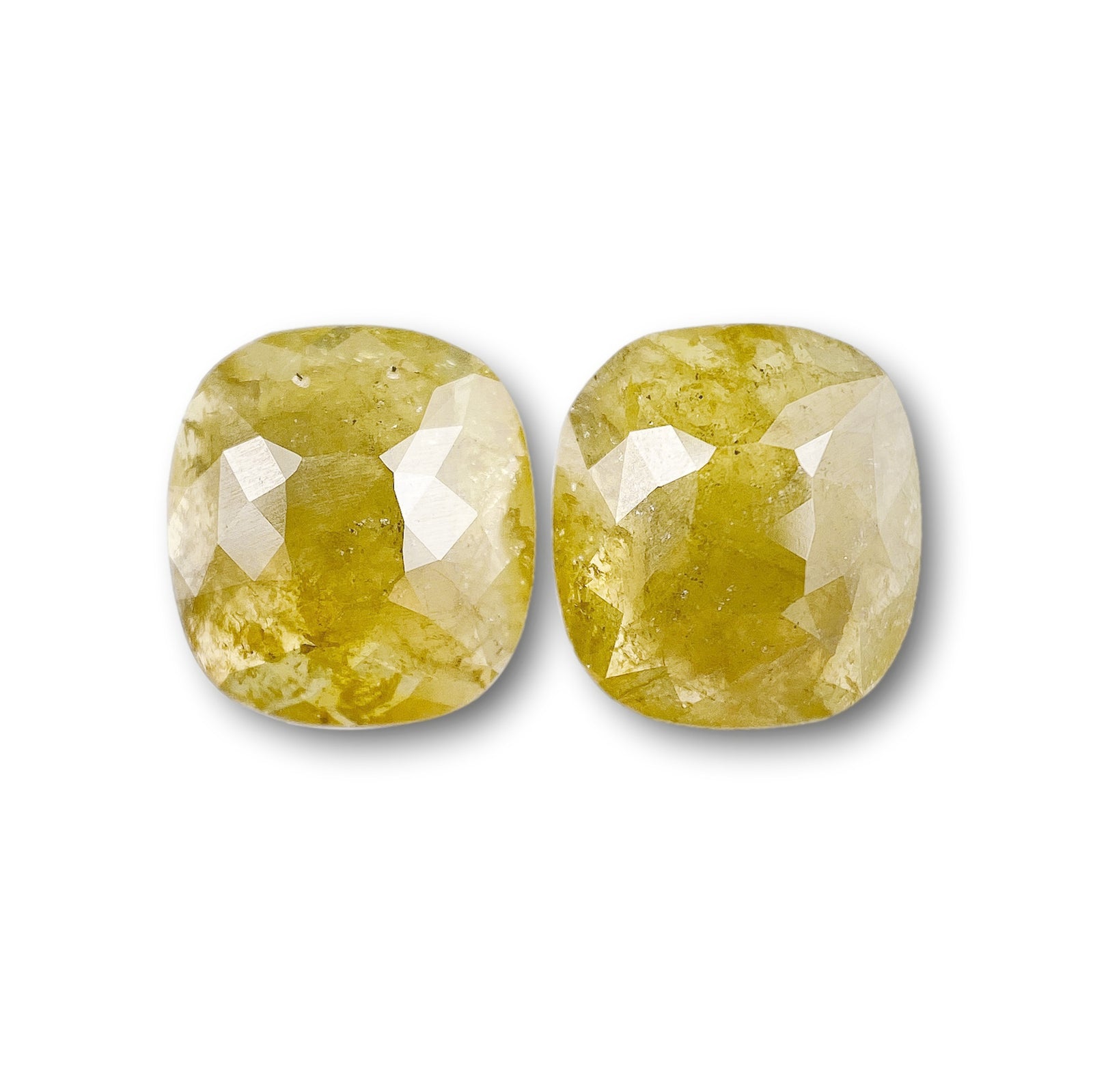 2.00cttw | Rustic  Cushion Shape Rose Cut Diamond Matched Pair - Modern Rustic Diamond