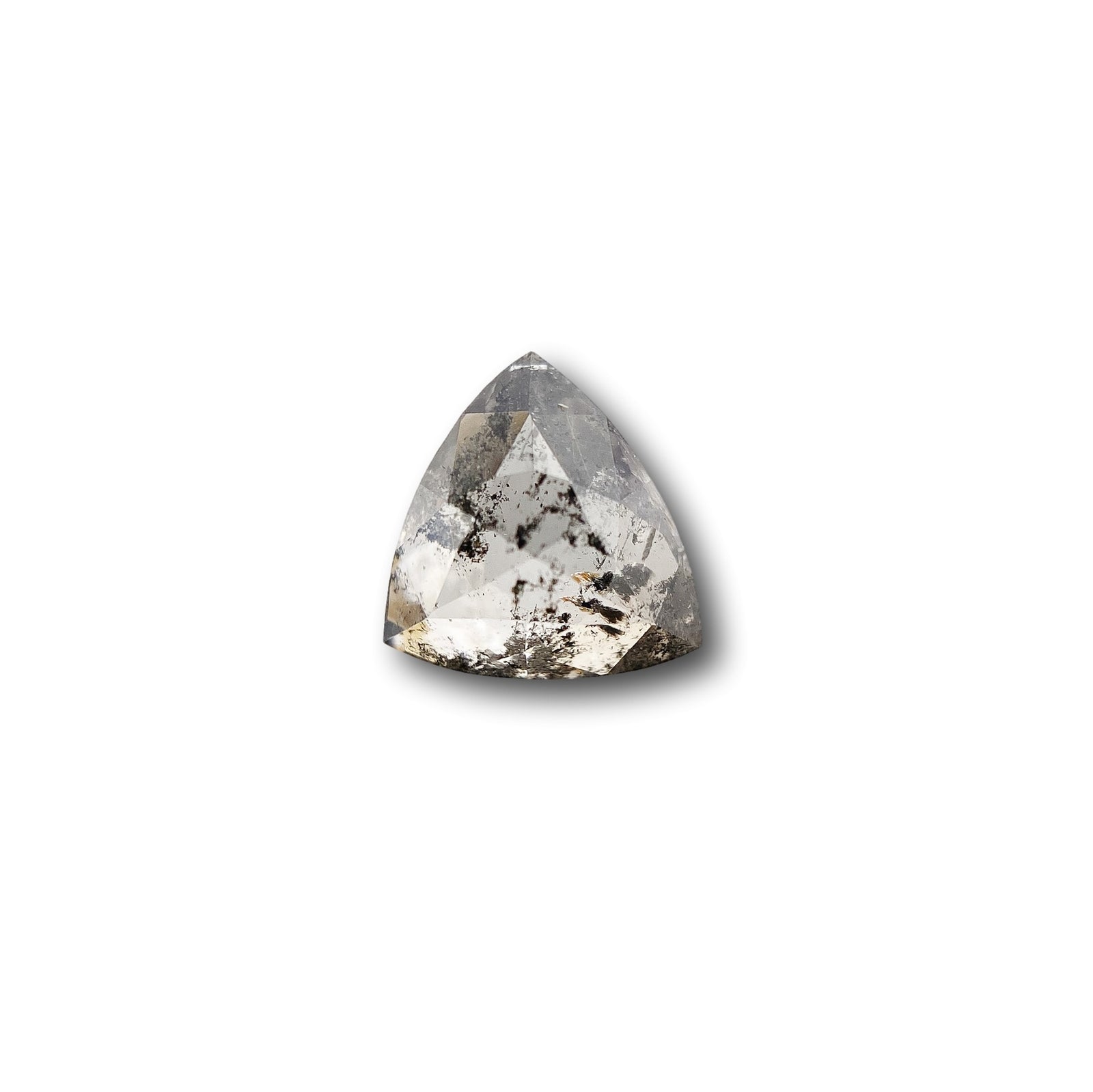 0.72ct | Salt & Pepper Triangular Shape Rose Cut Diamond - Modern Rustic Diamond