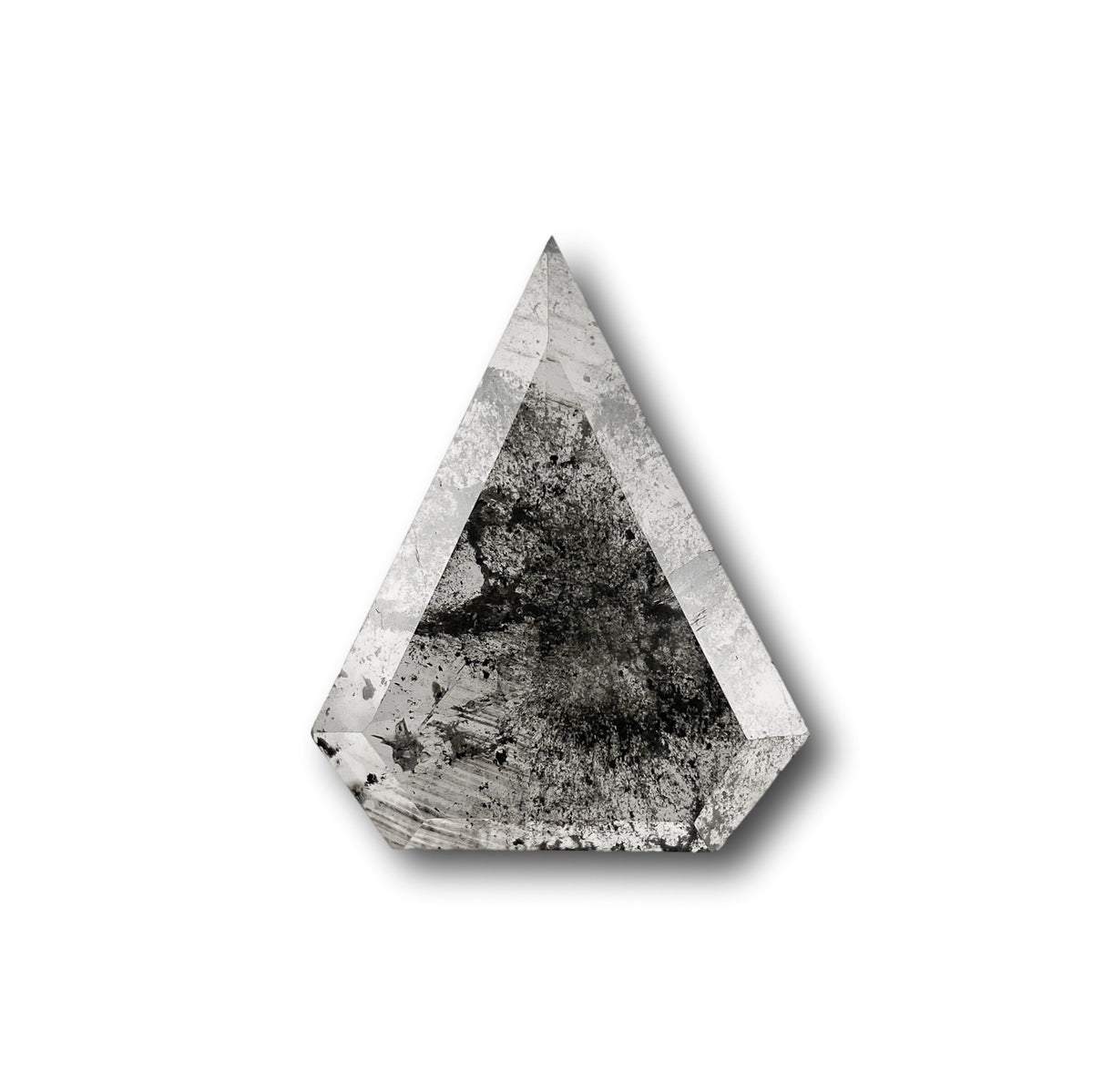 1.23ct | Salt &amp; Pepper Shield Shape Rose Cut Diamond - Modern Rustic Diamond